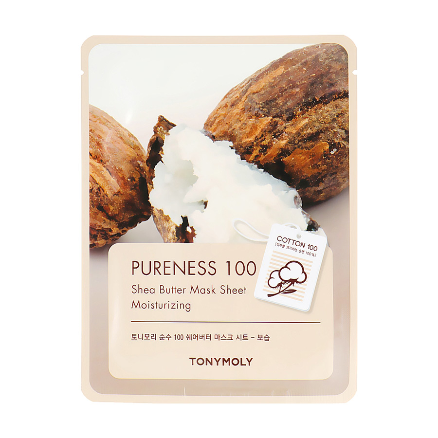 Тканинна маска для обличчя Tony Moly Pureness 100 Moisturizing Shea Butter Mask Sheet  з екстрактом олії ши, 21 мл